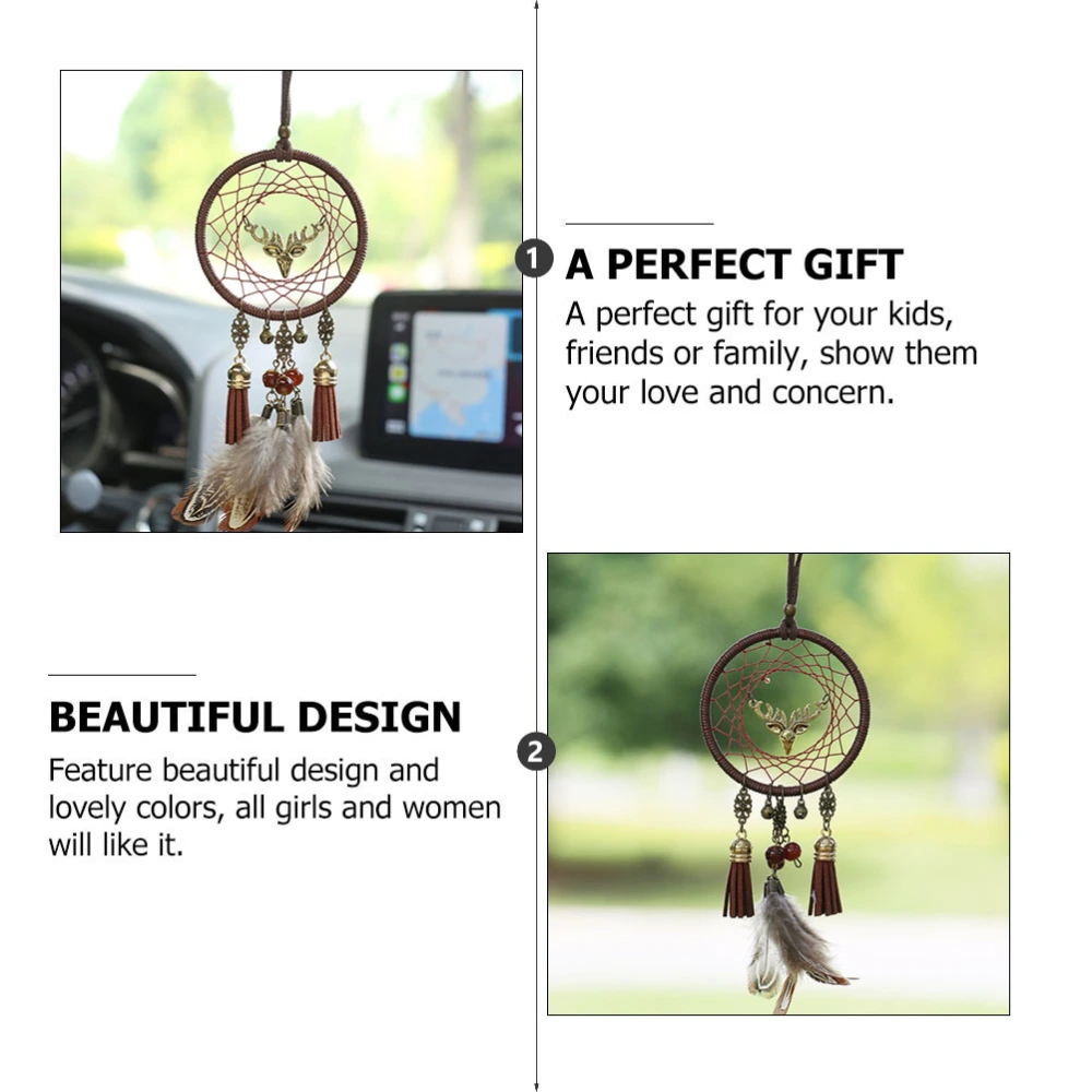 Dream Catcher Car  Hanging Pendant Wall Art Gift Deer Head Car Decoration