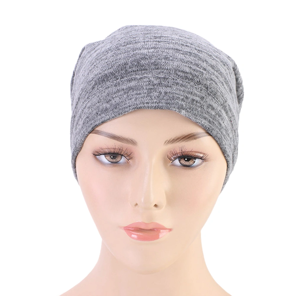 Double Colors Satin Headscarf Practical Sleeping Chemotherapy Head Wrap Night Dark Grey