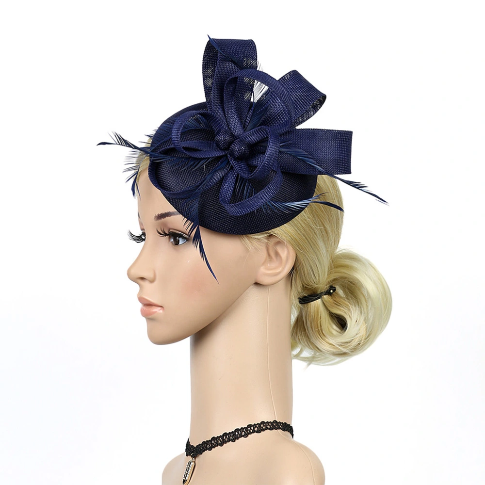 Bridal Imitation Linen  Hairdress Hair Accessories Head Stage Party Hairpin (Navy)