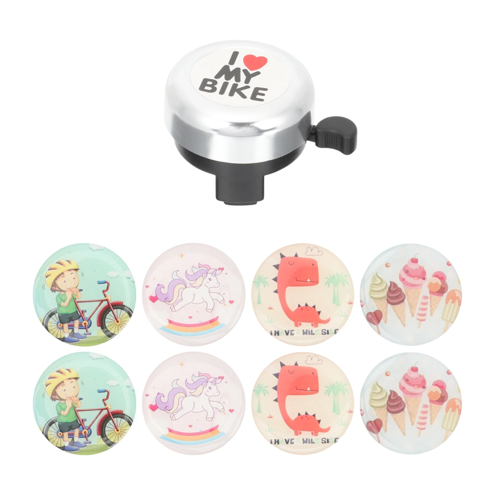 1 Set of Adorable Kids Bicycles Bell Bike Handlebar Bell with Replaceable Stickers