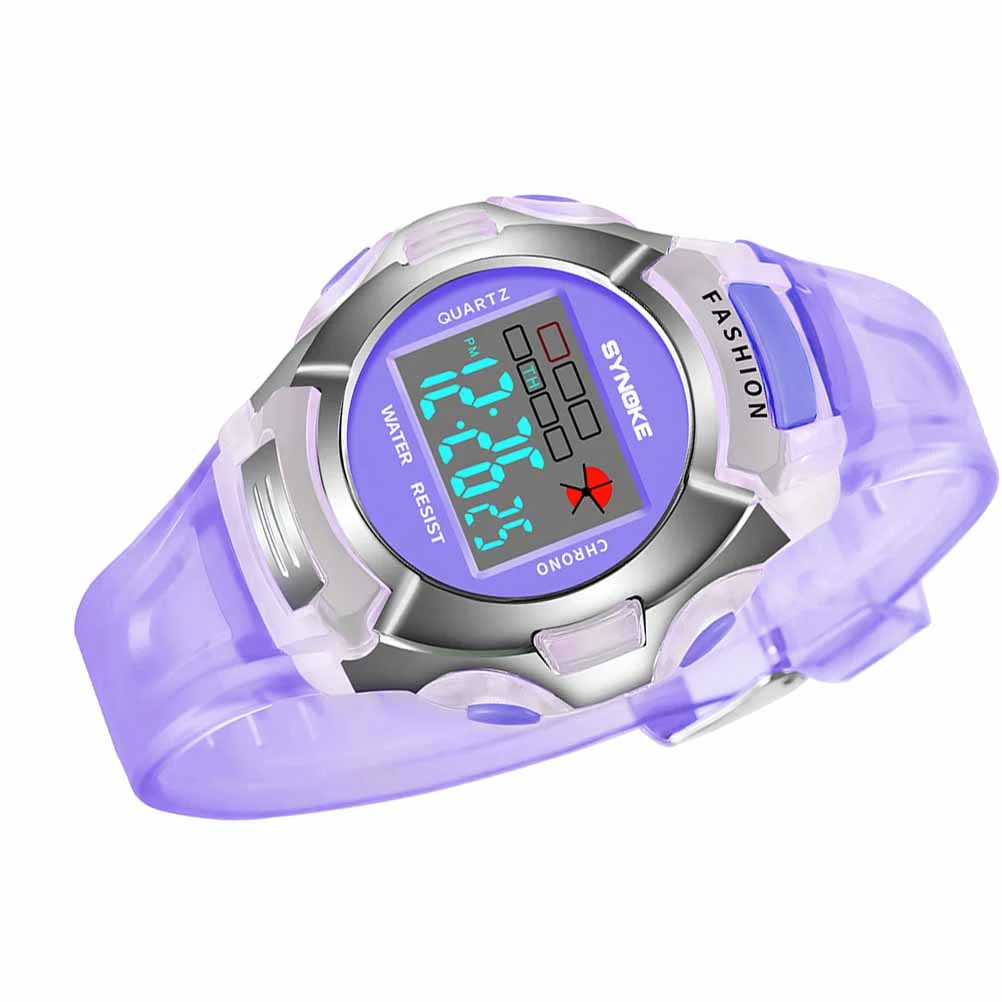 Children Watches Students Electronic Watch Waterproof Sports Watch Luminous Electronic Watch for Kids Purple