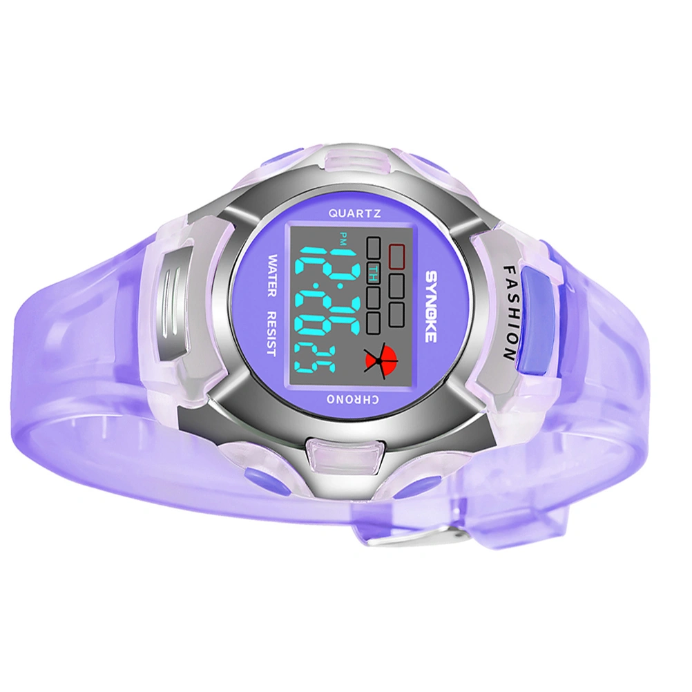 Children Watches Students Electronic Watch Waterproof Sports Watch Luminous Electronic Watch for Kids Purple