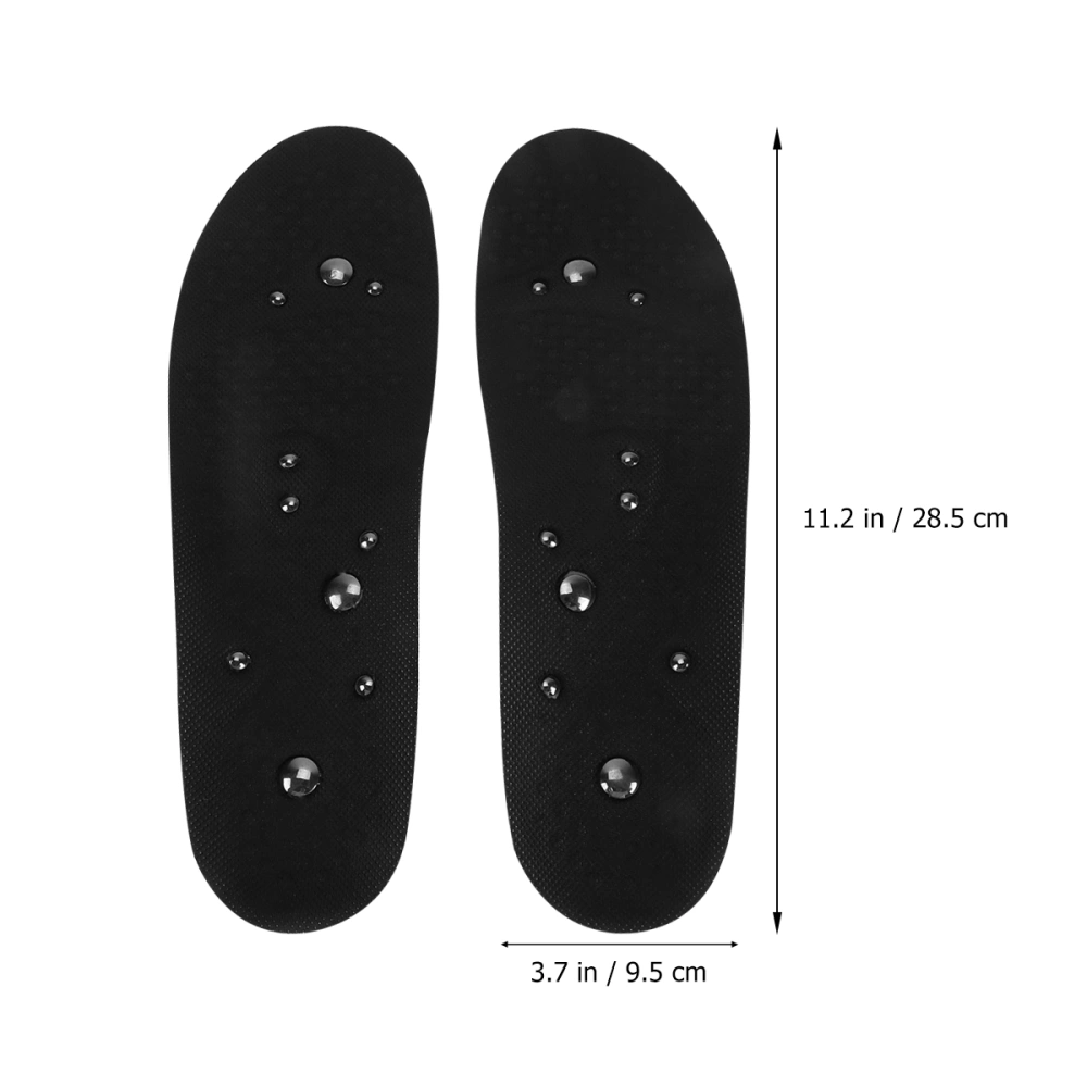 1 Pair Unisex Magnetic Massaging Insole Foot Magnetic Therapy Insole Absorption Insole Foot Arch Supporting Insoles for Women Men (Size M Black)