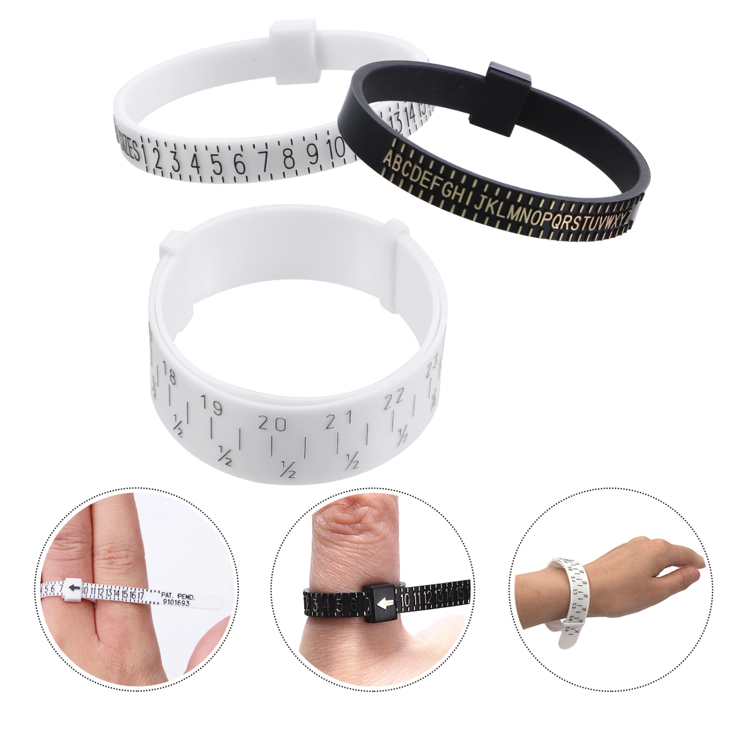 3 Pcs Jewelry Ring Size Measuring Tool Practical Ring Sizer Ring Measurer