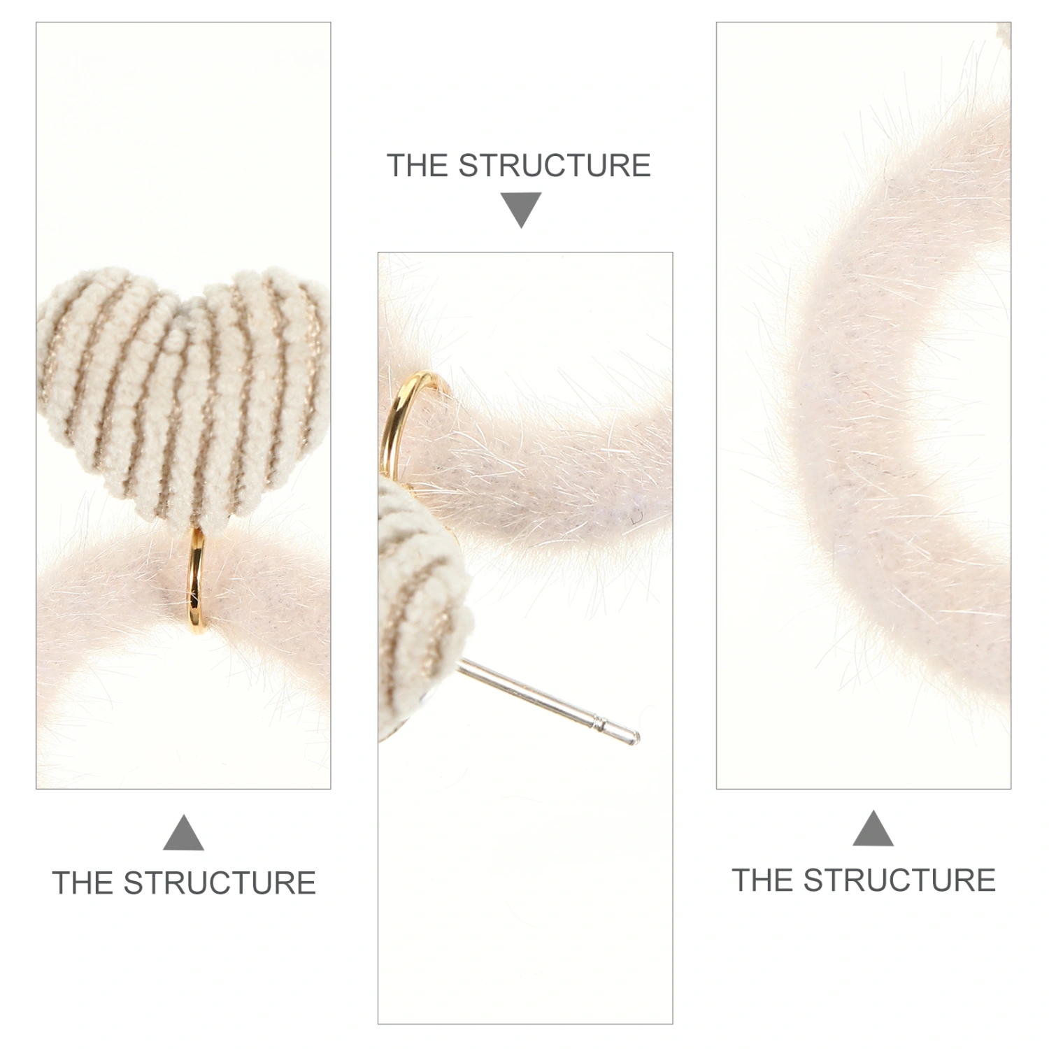 1 Pair of Elegant Ear Jewelries Adorable Beautiful Woman Earrings Plush Earrings