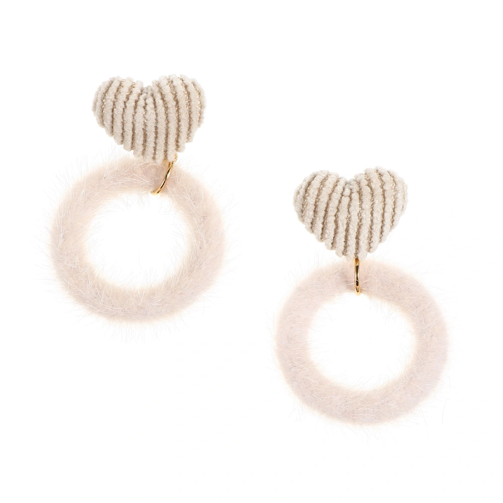 1 Pair of Elegant Ear Jewelries Adorable Beautiful Woman Earrings Plush Earrings