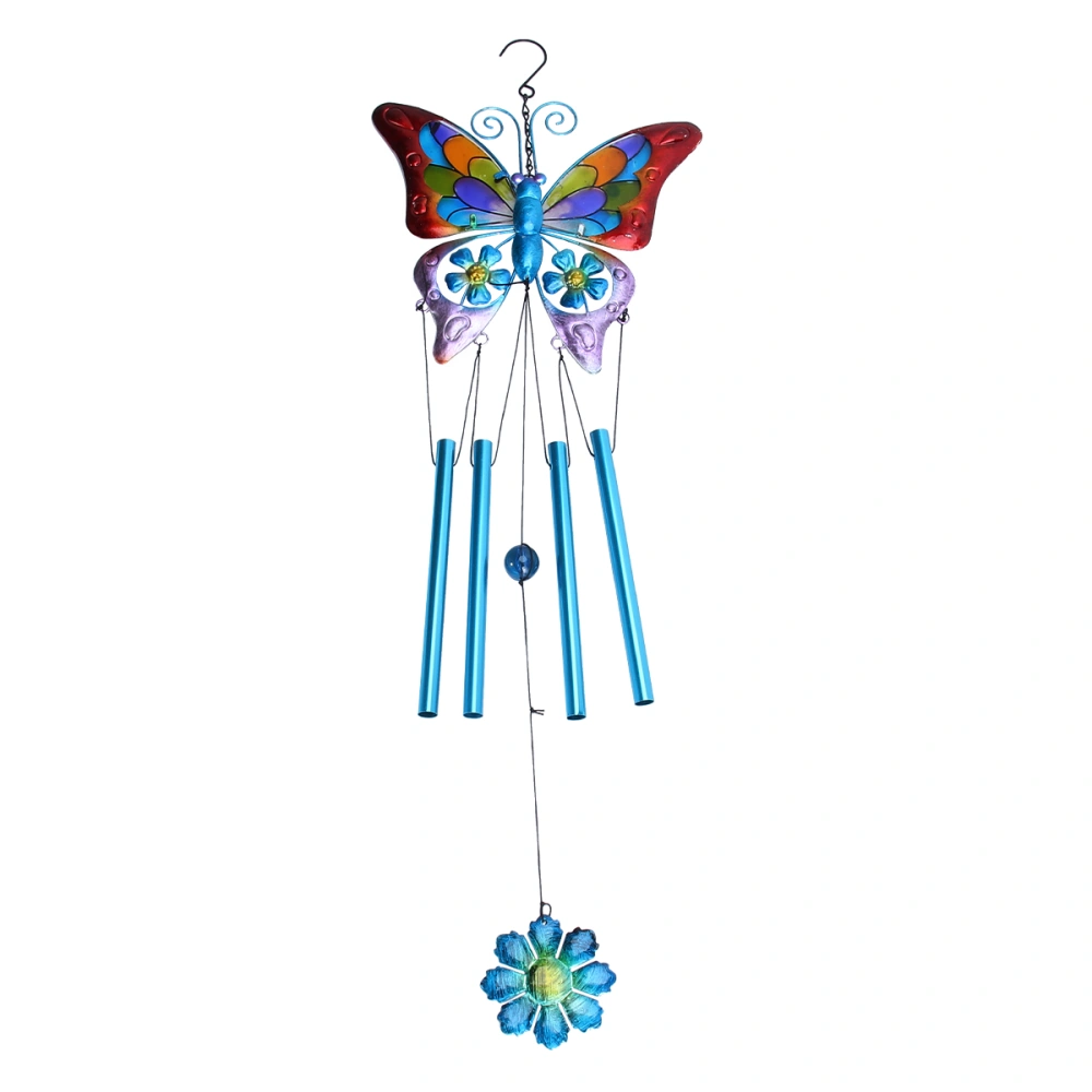 1Pc Outdoor Wind Chime Hollow Glass Painted Tube Hanging Ornaments