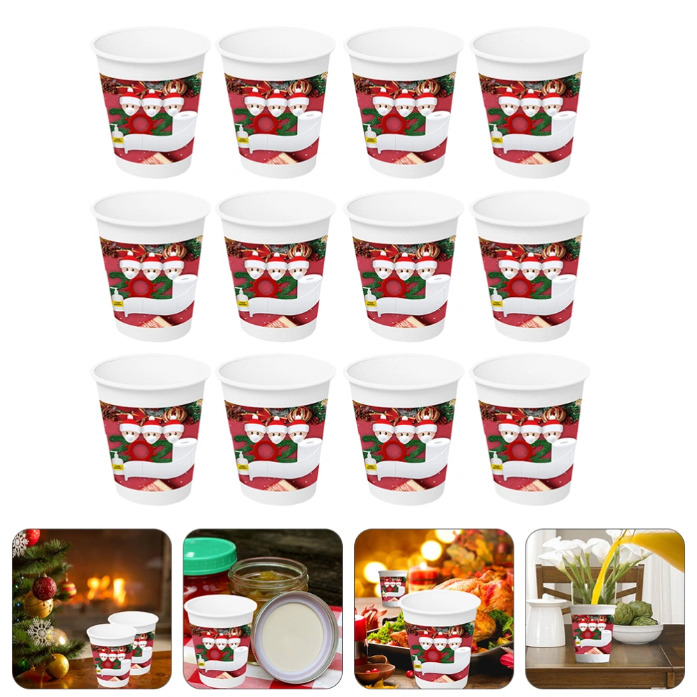 20PCS Disposable Beverages Drinking Cup Water Juice Tea Paper Cup for Xmas