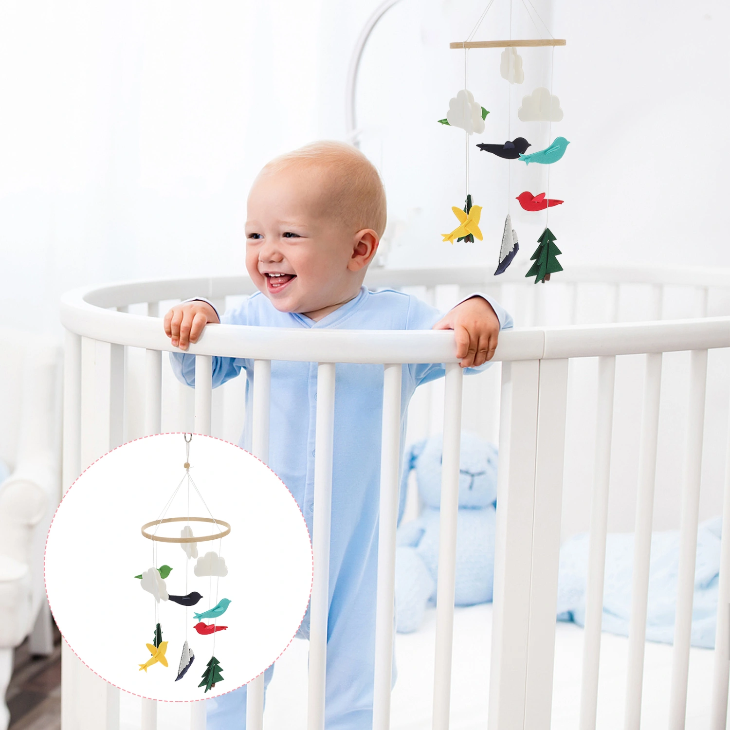 Crib Mobile Baby Bed Felt Wind Chime Nursery Hanging Pendant Baby Room Decor