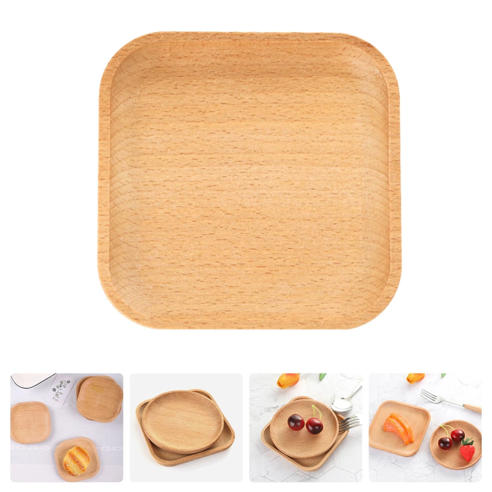 1Pc Wooden Dessert Plate Fruit Storage Saucer Versatile Fruit Dish for Home