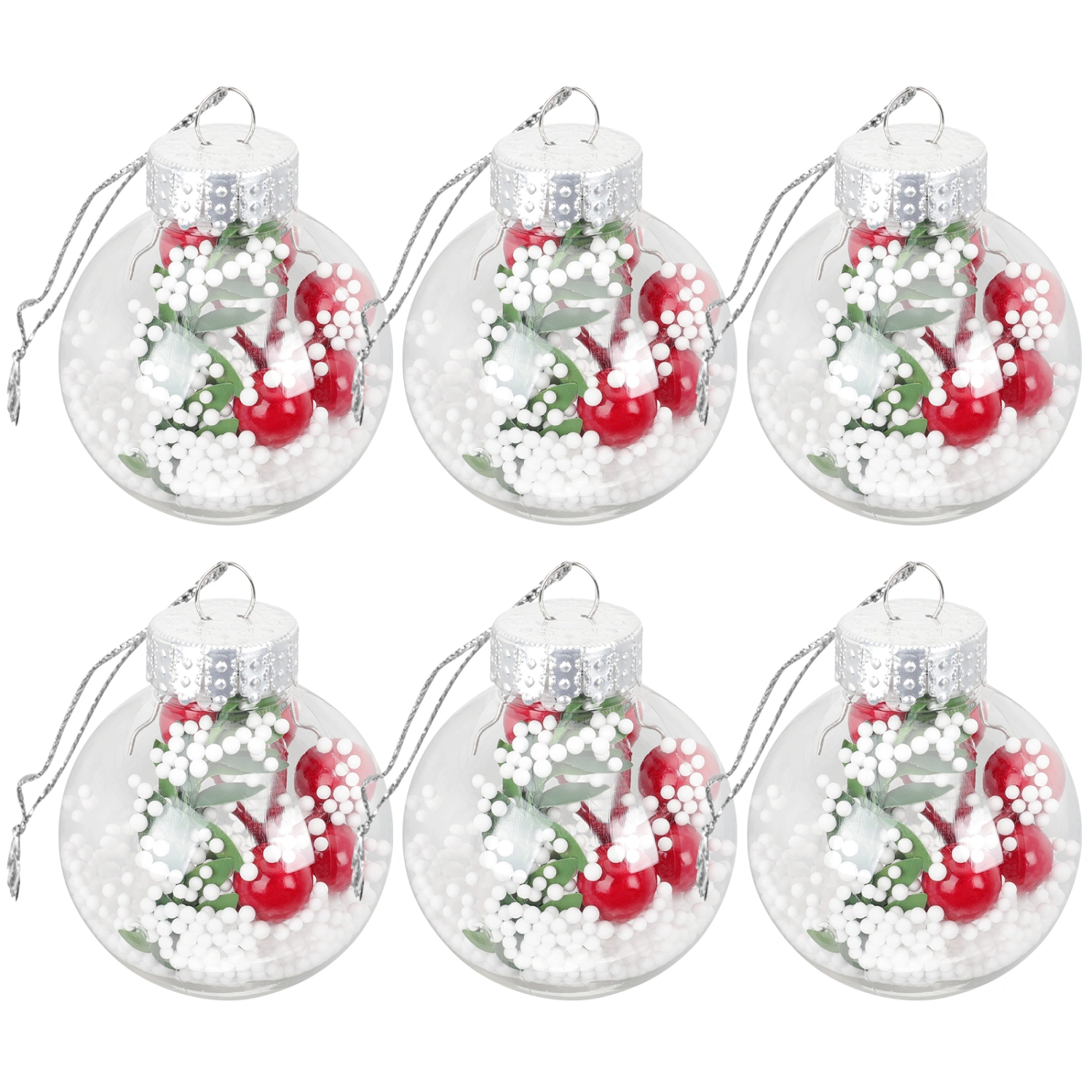 6Pcs Xmas Tree Hanging Ornament Christmas Balls Hanging Xmas Tree Decorations