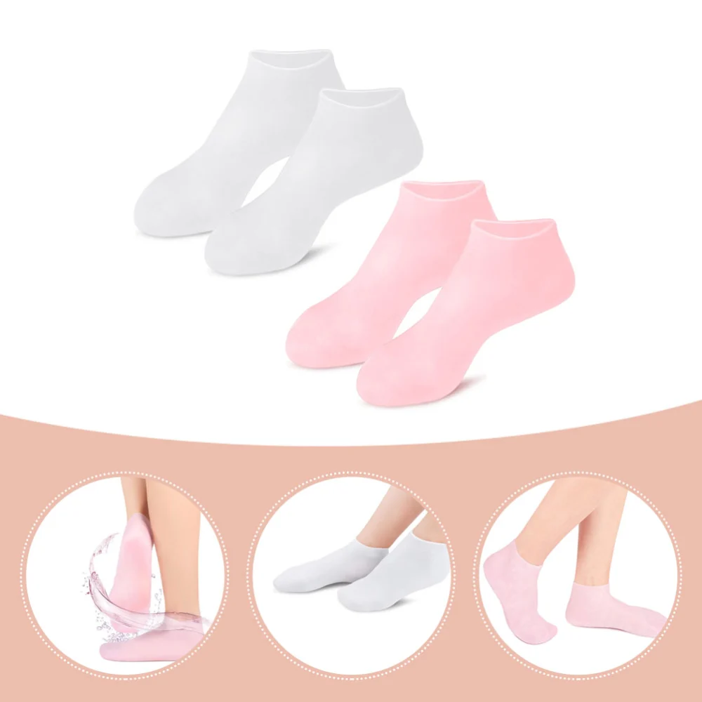 2 Pairs of Moisturising Socks SEBS Moisture Socks Foot SPA Socks for Dry Feet