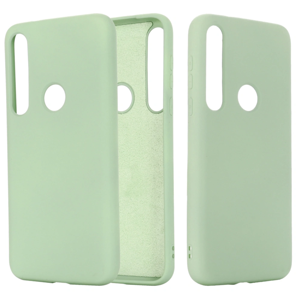 Liquid Silicone Shockproof Phone Case Scratch-resistant Full Covered Protective Shell Compatible for Motorola G8 Play (Green)