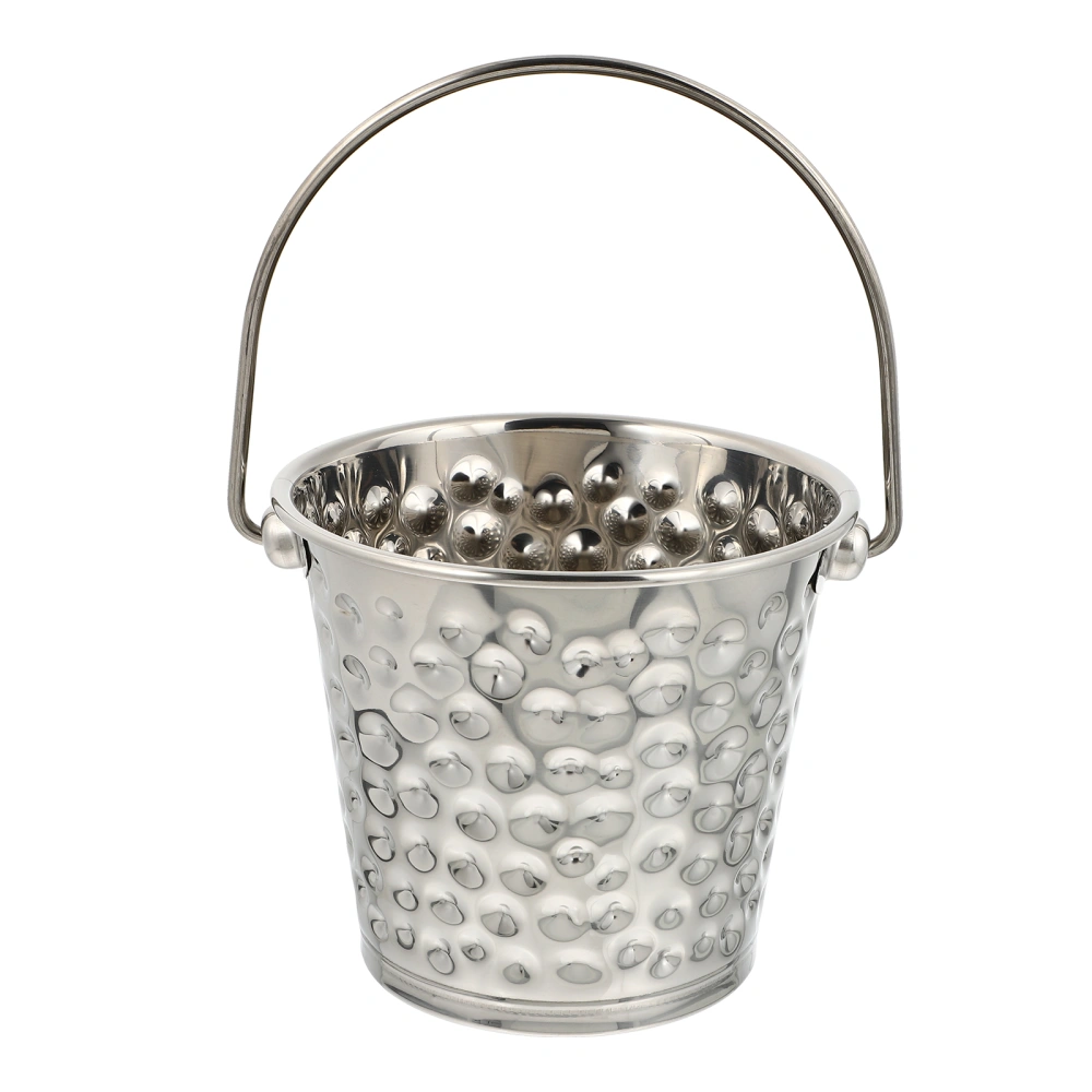 1Pc Stainless Steel Hammer Point Ice Wine Bucket Beer Bucket for Bar (Silver)