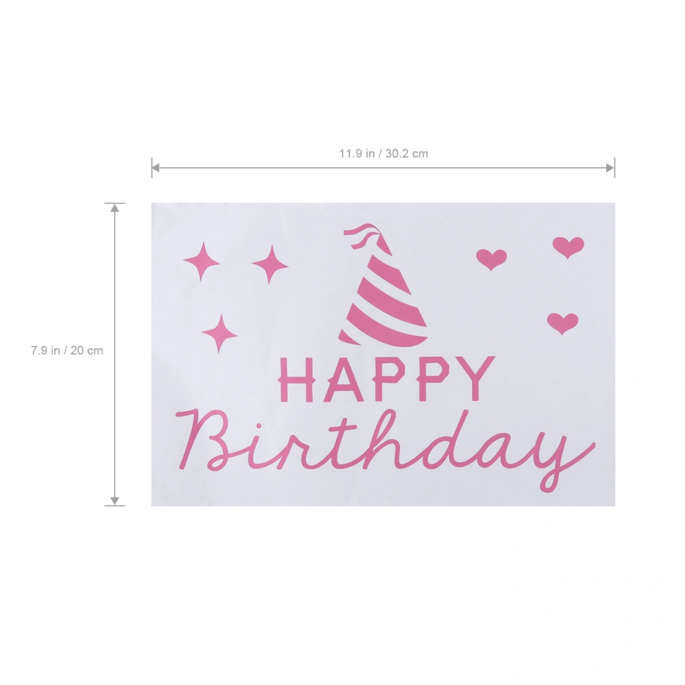 Happy Birthday Balloon Stickers DIY Decorative Balloon Stickers Wall Window Decals for Kids Children Party Decoration Supplies (Pink)