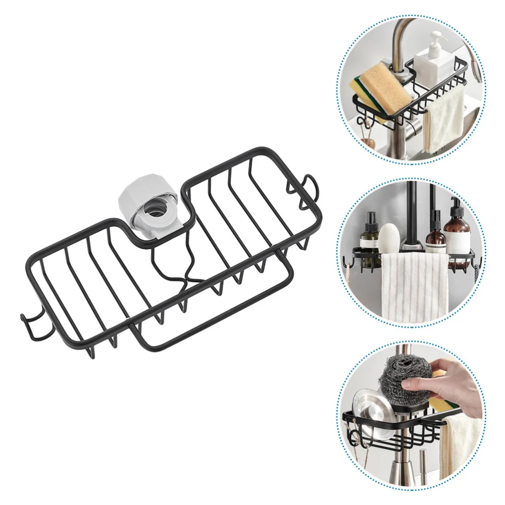 1PC Space Aluminum Buckle Type Drain Basket Kitchen Sink Storage Rack Rag Rack