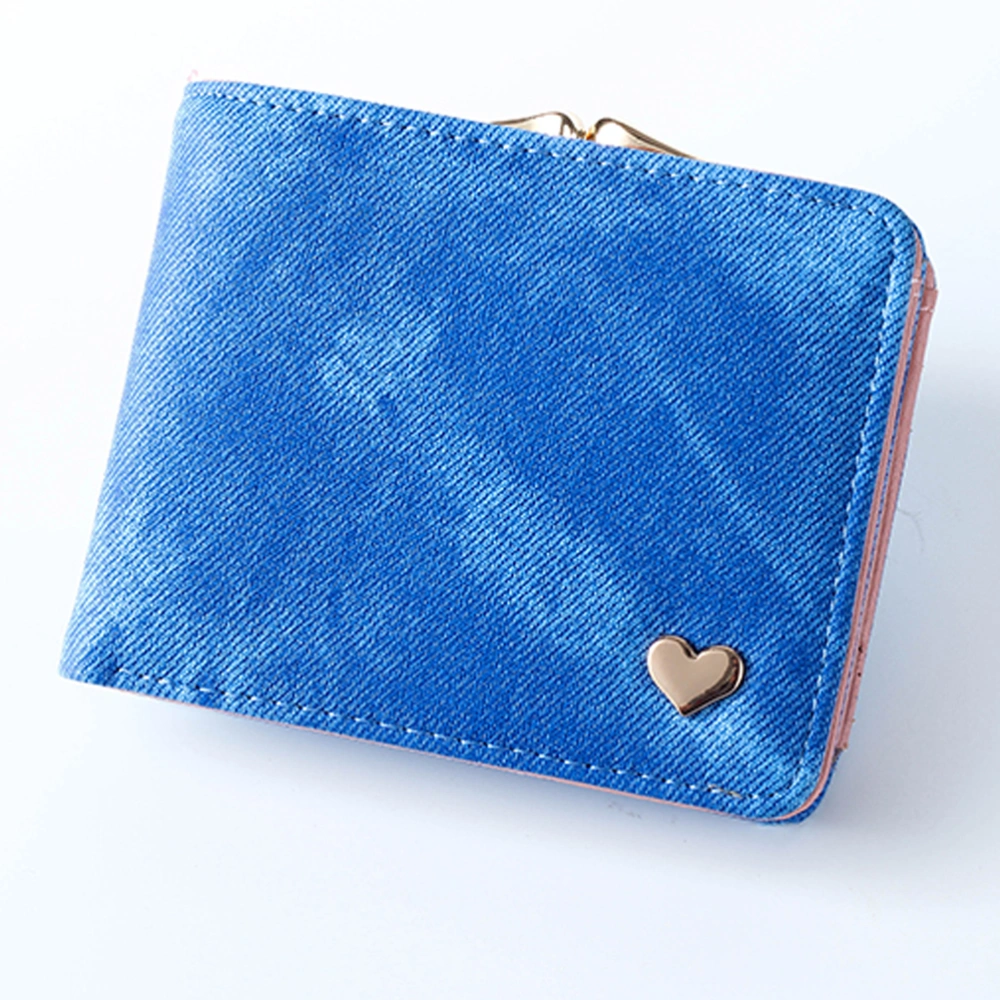 Chic Women Wallet Stylish Coin Pouch Simple Small Wallet Fashion Change Bag for Daily Use (Blue)