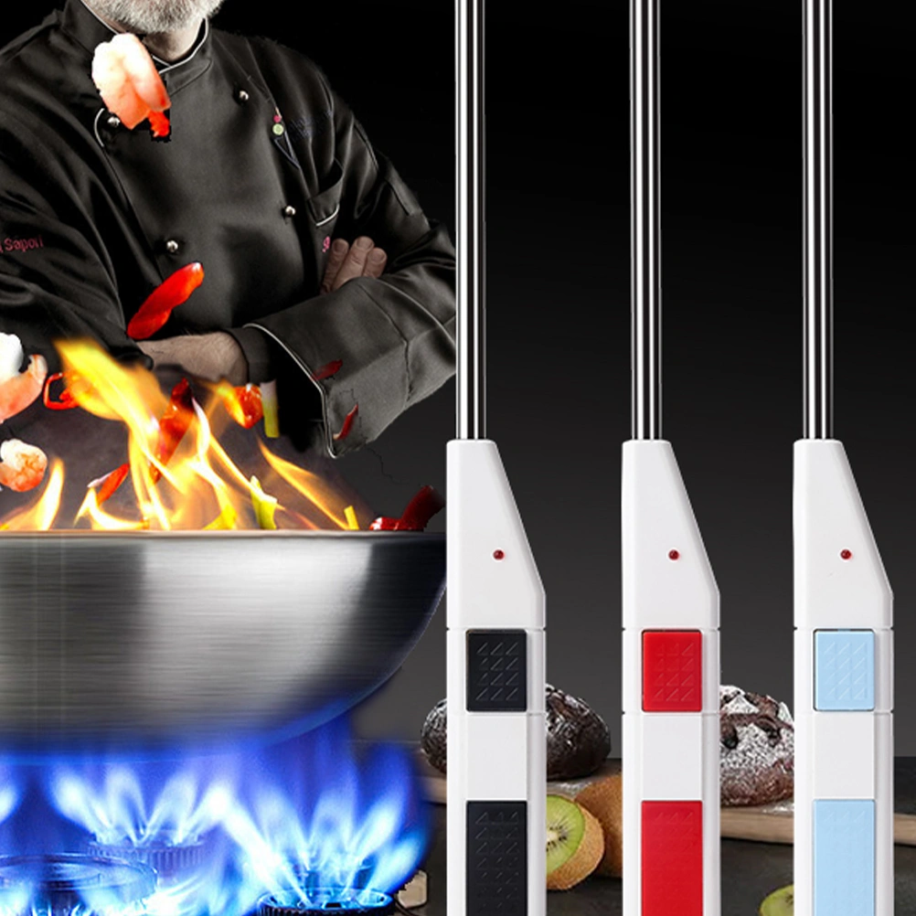 Electric Kitchen Lighter Camping BBQ Electronic Lighter Igniter Cooker Kitchen Candle Long Lighters (Red)