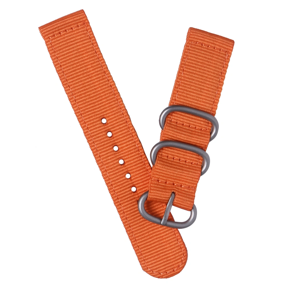 20mm Watch Strap Webbing Durable 2-Joint Nylon Watch Band Wristband for Watch Replacement (Orange)