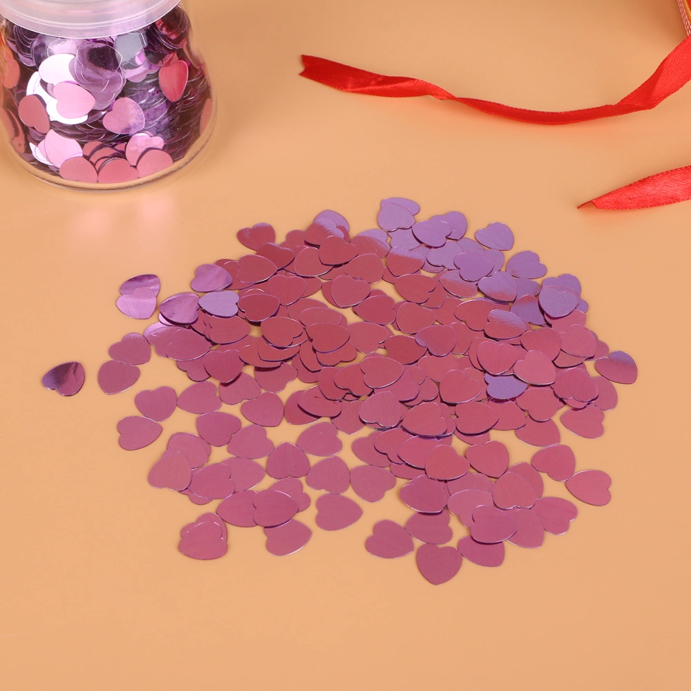 2000pcs 10mm Heart-shaped Decorative Confetti Wedding Sequins Confetti Decor Romantic Valentine Day Table Decoration Party Sprinkle Confetti Decor for Wedding Birthday Party Violet