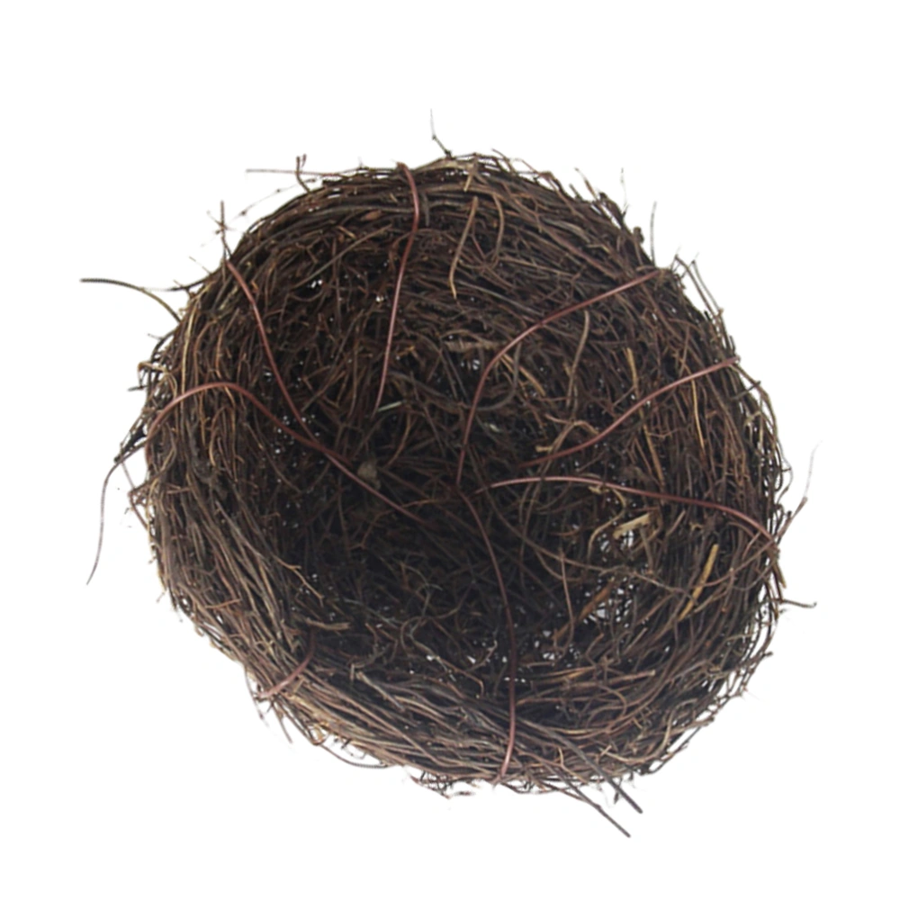 35cm Simulation Rattan Bird Nest Easter Bird Egg Ornament Party DIY Decor