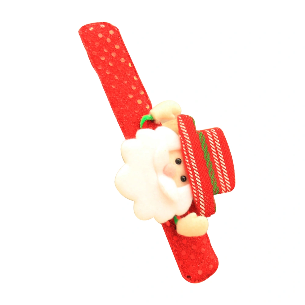 Cartoon 3D Santa Claus LED Glow Slap Bracelet Sequins Wristband For Kids Boys Girls Adults Birthday Christmas Party Supplies Favors