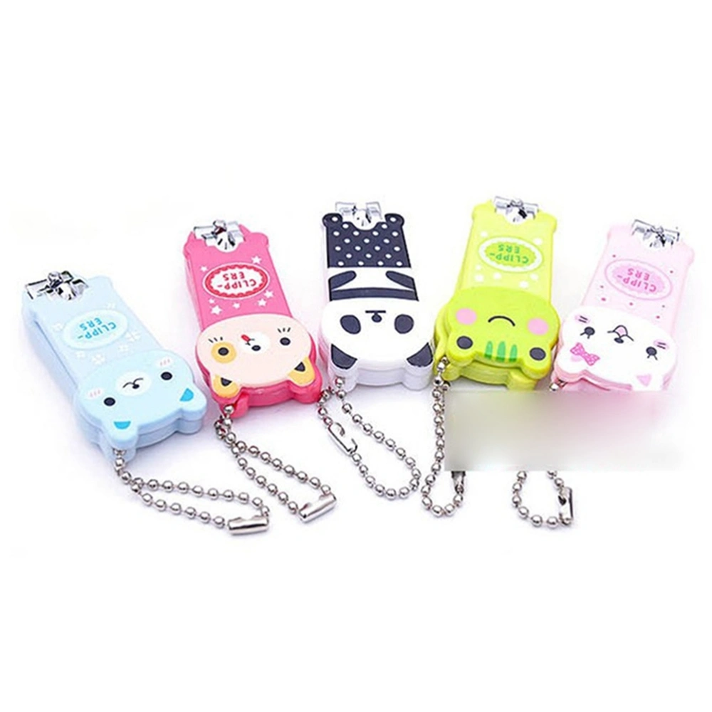 Portable Cartoon Nail Clipper Lovely Panda Cat Bear Design Nail Scissors Small Manicure Tools Handy Nailcutter for Girls And Kids (Random Color Pattern)