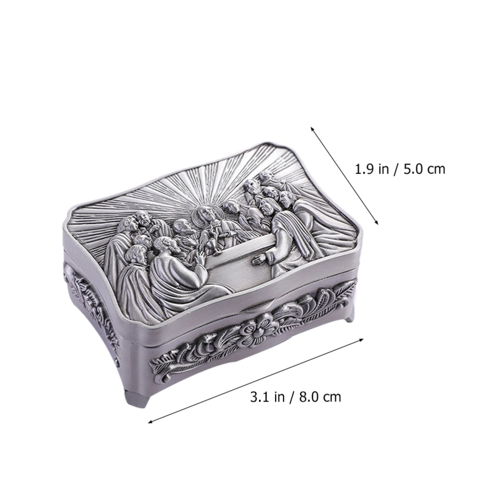 European Style Jewelry Box Delicate Jewel Case Portable Metal Jewelry Box