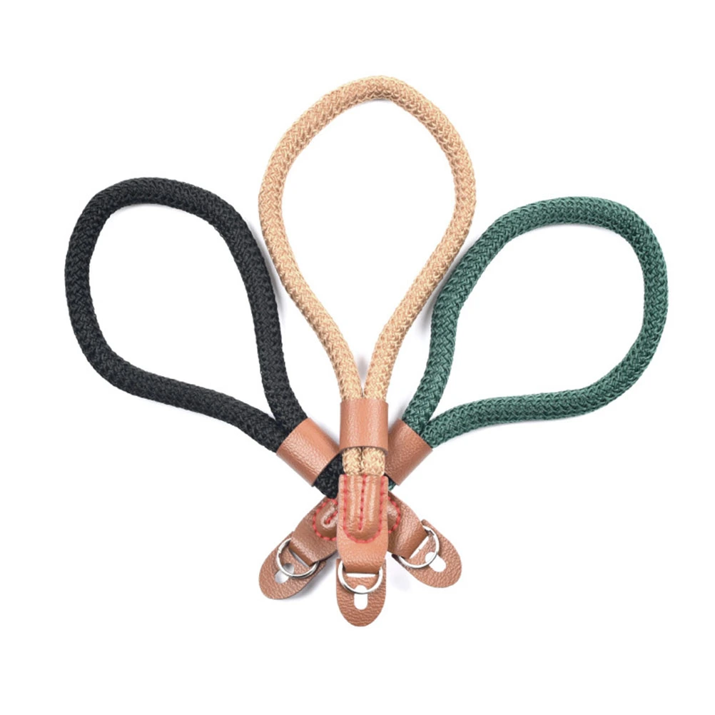 1pc Camera Wrist Band Wrist Strap Cotton Camera Cord Hand-woven Camera Bracelet (Black)