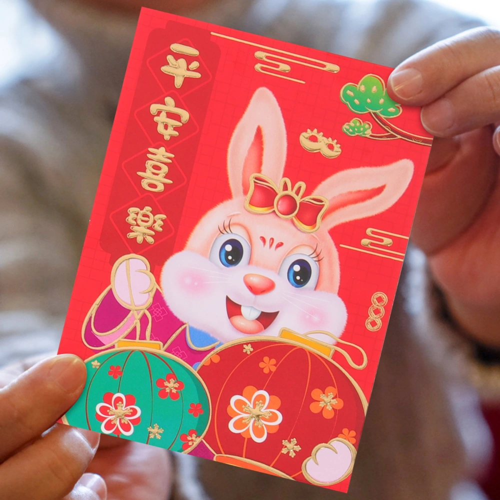 60Pcs Cartoon Rabbit Pattern Red Envelopes The Year of Rabbit Paper Money Pouches