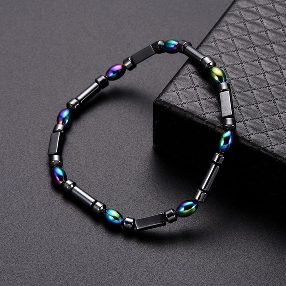 3pcs Hematite Stone Magnetic Ankle Chain Polygon Beading Anklet Foot Chain Jewelry for Women Men