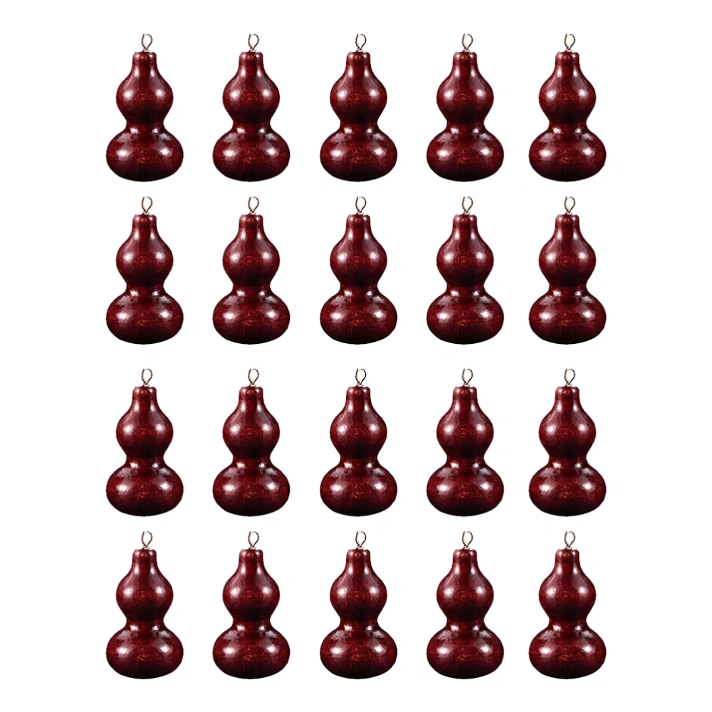 20Pcs Home Gourd Pendants Decorative Wooden Gourd Door Curtain Pendants (Claret)