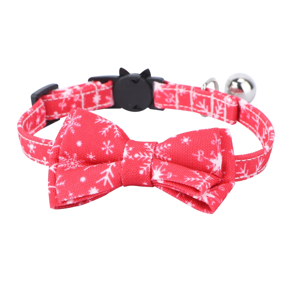 Christmas Pet Collar with Bells and Bow Ties Adjustable Cat Collar Neck Strap