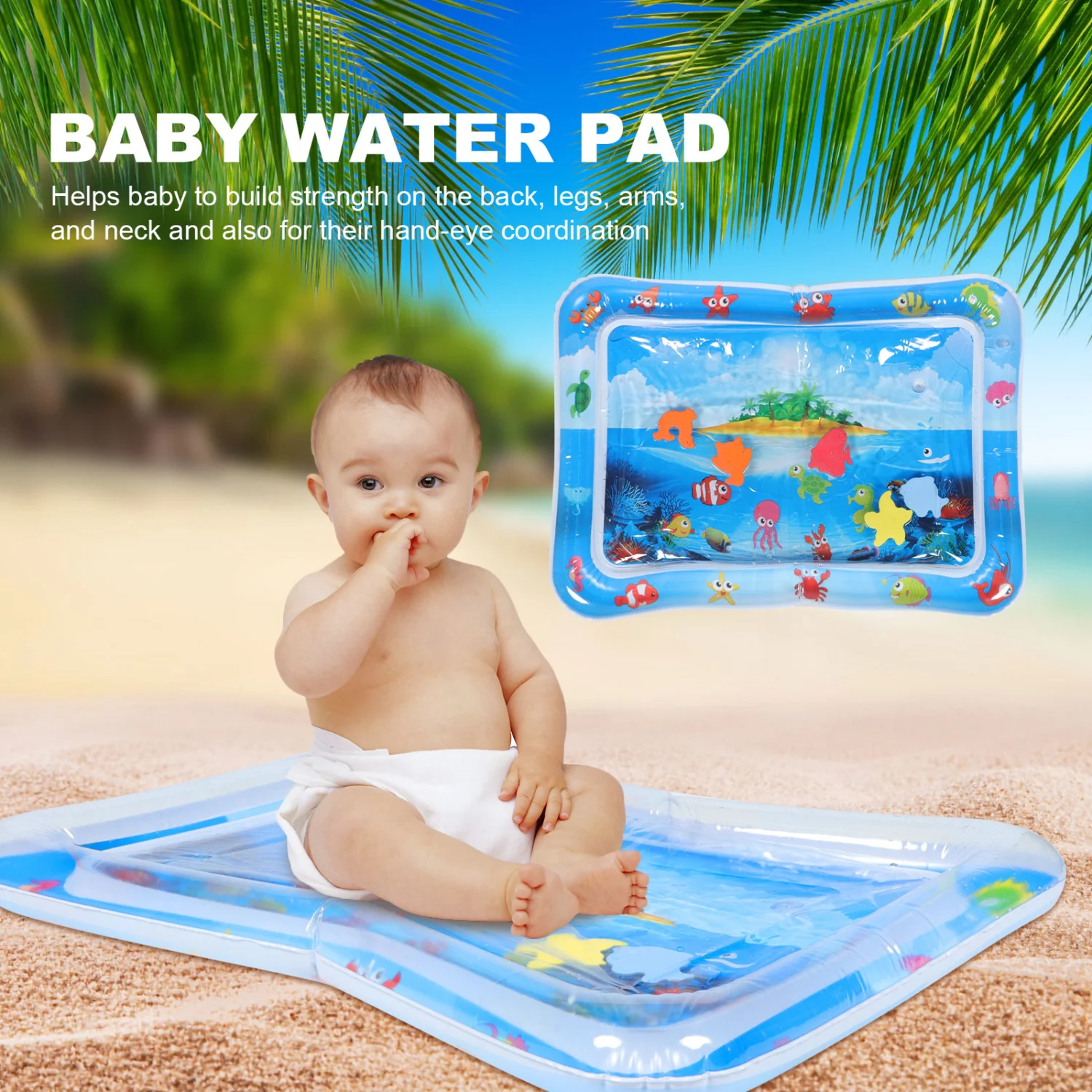 Baby Play Mat Inflatable Baby Tummy Mat Baby Train Plaything Infant Water Mat