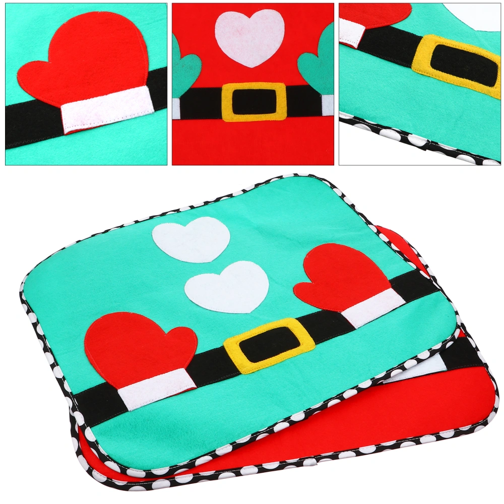 2pcs Christmas Coaster Table Mat Desk Living Room Placemat Waterproof Table Pad