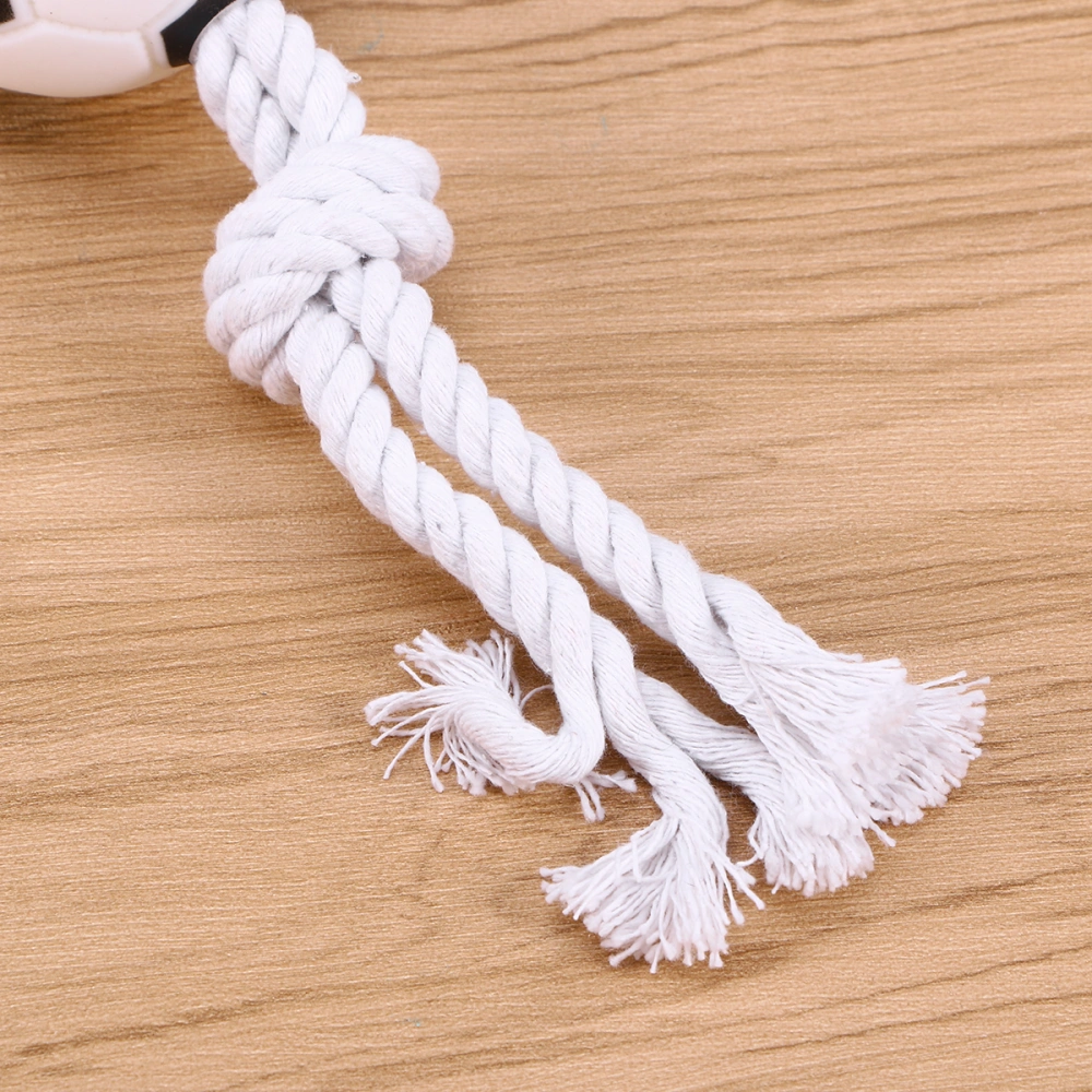 Fun Squeaky Soccer Football with Natural Tug Rope Premium Pet Toy Pet Supplies