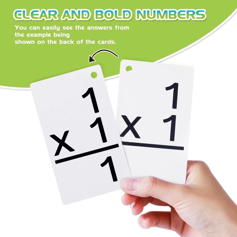 Toyvian Education Multiplication Flash Cards 156 Cards 0-12 All Facts Skill Drill Flash Cards With 2 Rings