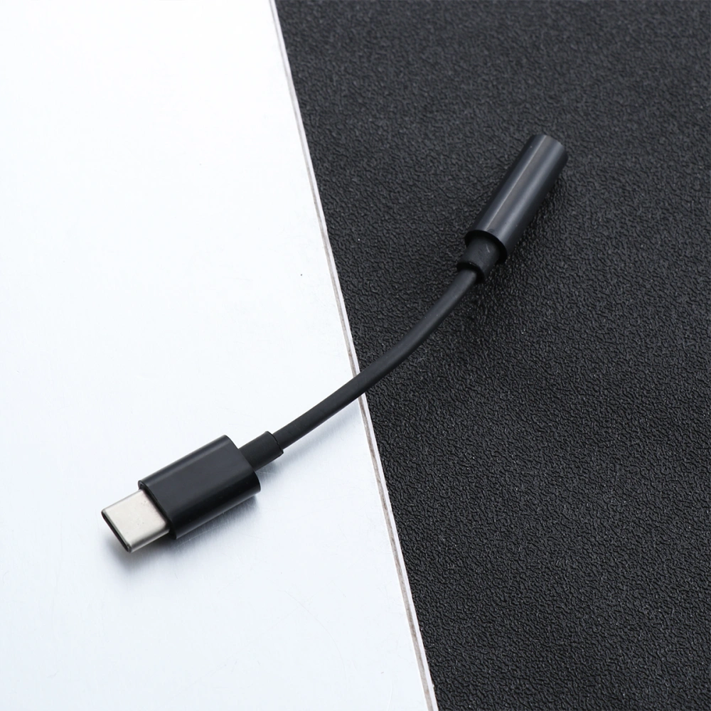 1pc Type-C to 3.5mm Earphone Cable Adapter Usb 3.1 Type C USB-C Male to 3.5 AUX Audio Female Jack (Black)