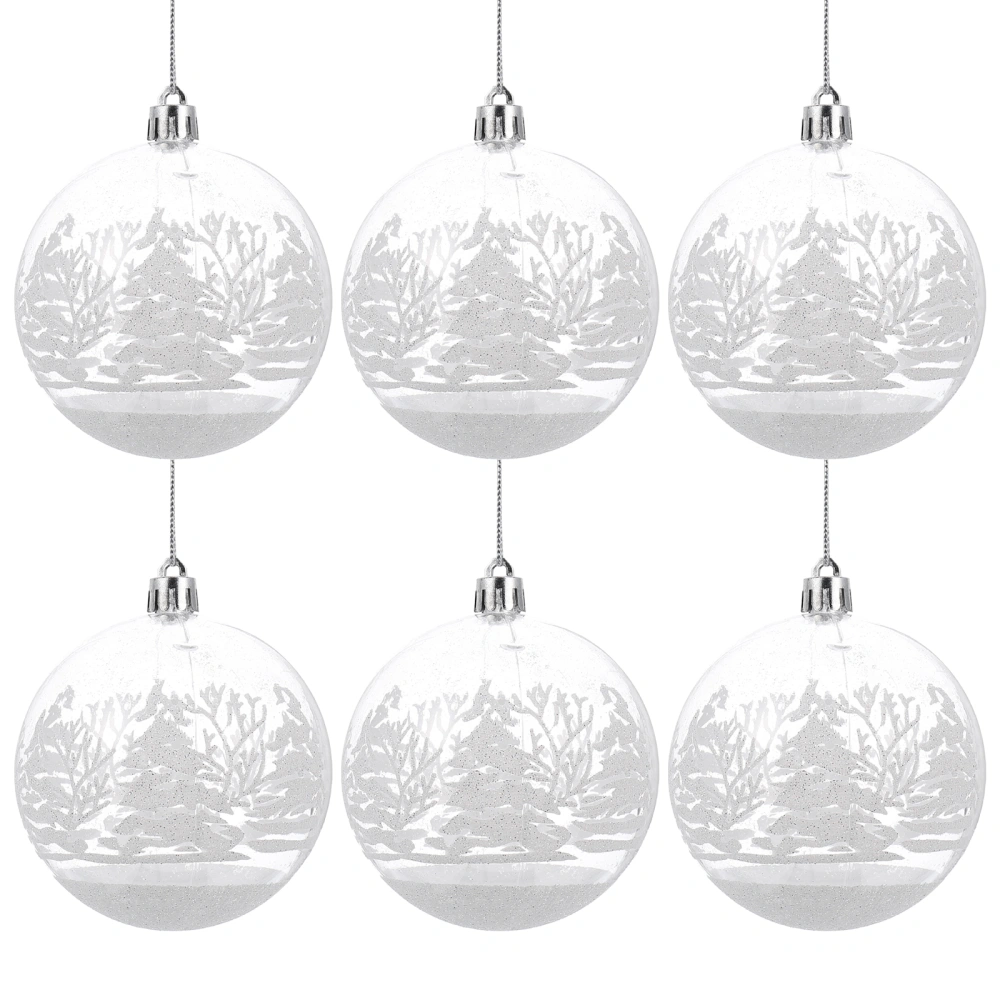 6Pcs Christmas Hanging Snowball Pendants Creative Decor Balls Xmas Tree Ornament