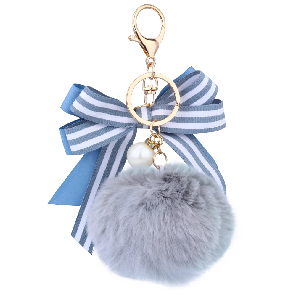 1Pc Creative Key Ring Fuzzy Ball Bow Key Chain Key Pendant Bag Decoration