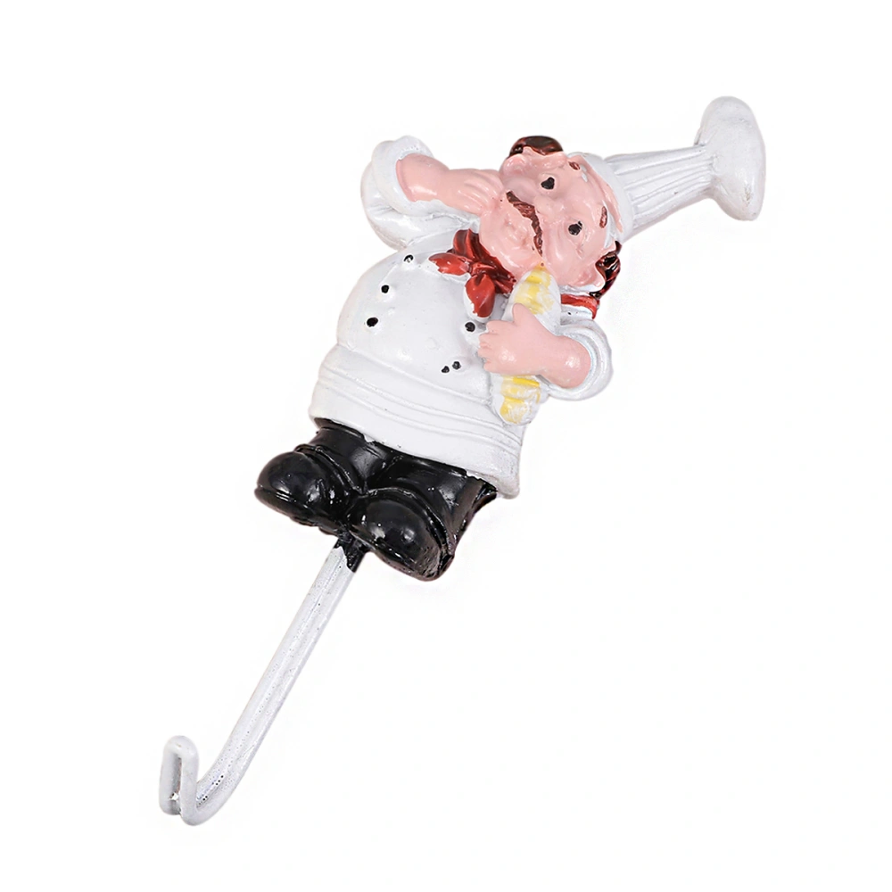 Kitchen Wall Hook Cartoon Chef Shape Resin Strong Adhesive Power Cord Hangers for Home Restaurant