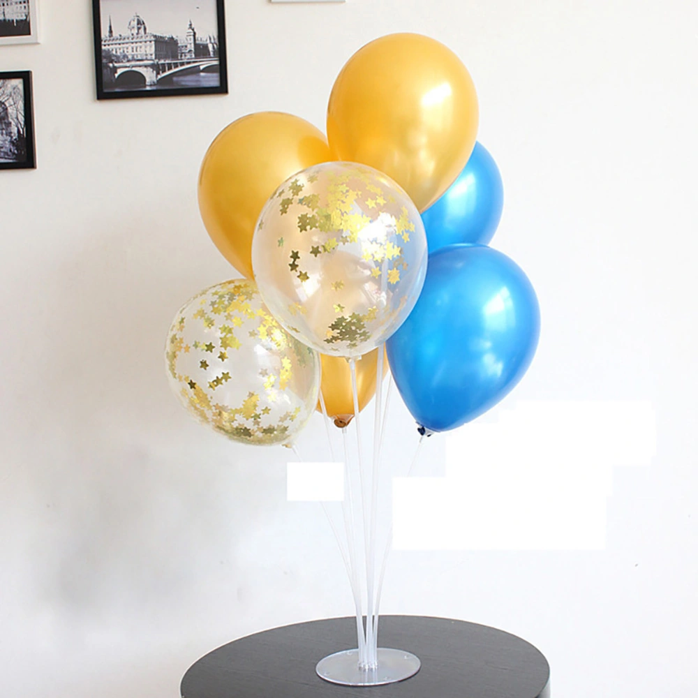 7 Tubes Balloons Holder Column Stand Clear Plastic Balloon Stick Table Floating Display Stand Wedding Birthday Party Decor(Without Ballons)