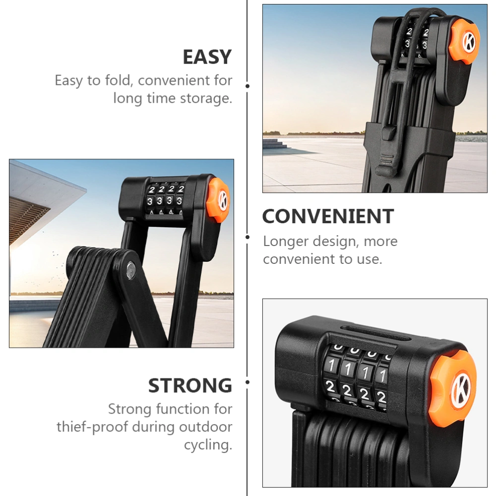 1 Set of Number Lock Bicyle Folded Lock Alloy Steel Bike Lock Security Lock