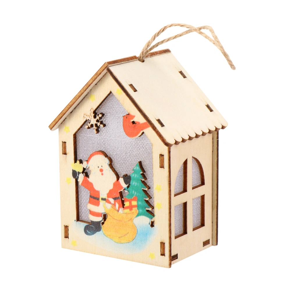 Christmas Luminous Wooden House with Light DIY Christmas Decor Wood Chalet