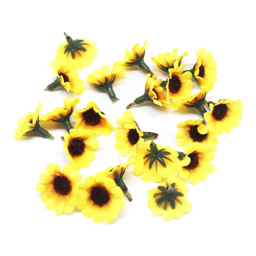 50pcs 2.5cm Simulation Sunflower Decor Artificial Flower DIY Handmade Crafts Photo Prop (50pcs/1 Pack)