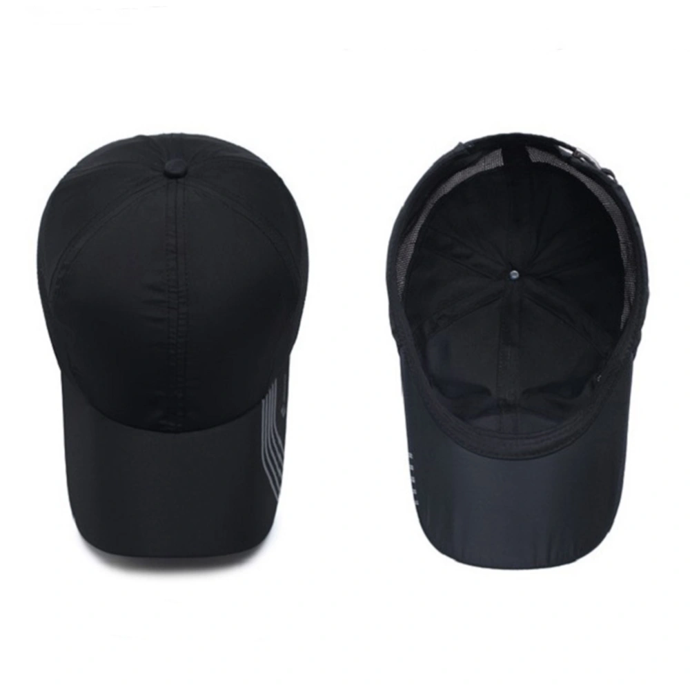 1pc Peaked Adjustable Outdoor Summer Quick-drying Mesh Hat  for Men Women (Black)