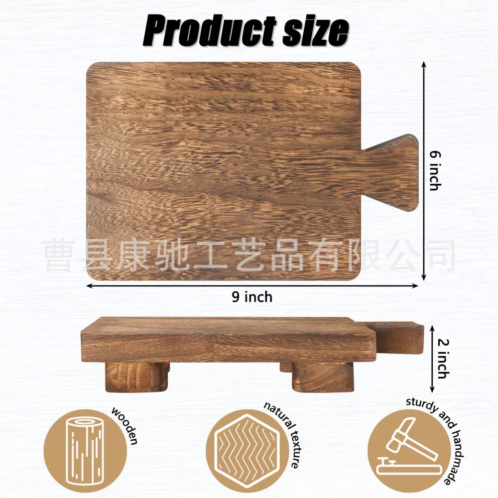 Wood Riser Rustic Soap Tray Farmhouse Pedestal Stand Wooden Tray for Kitchen Counter