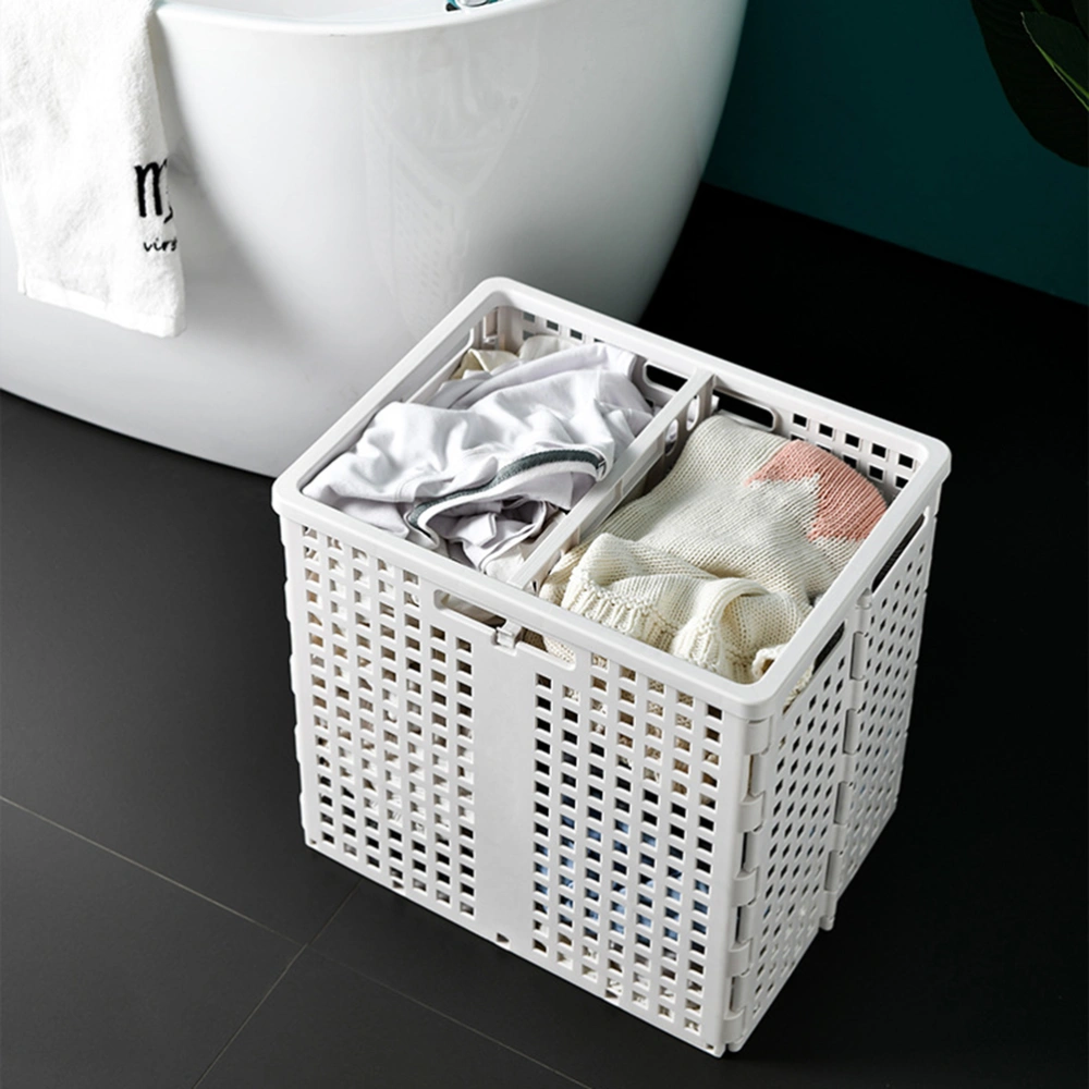 White Household Foldable Storage Basket Toys Sundries Container Multifunctional Dirty Laundry Storage Organizer