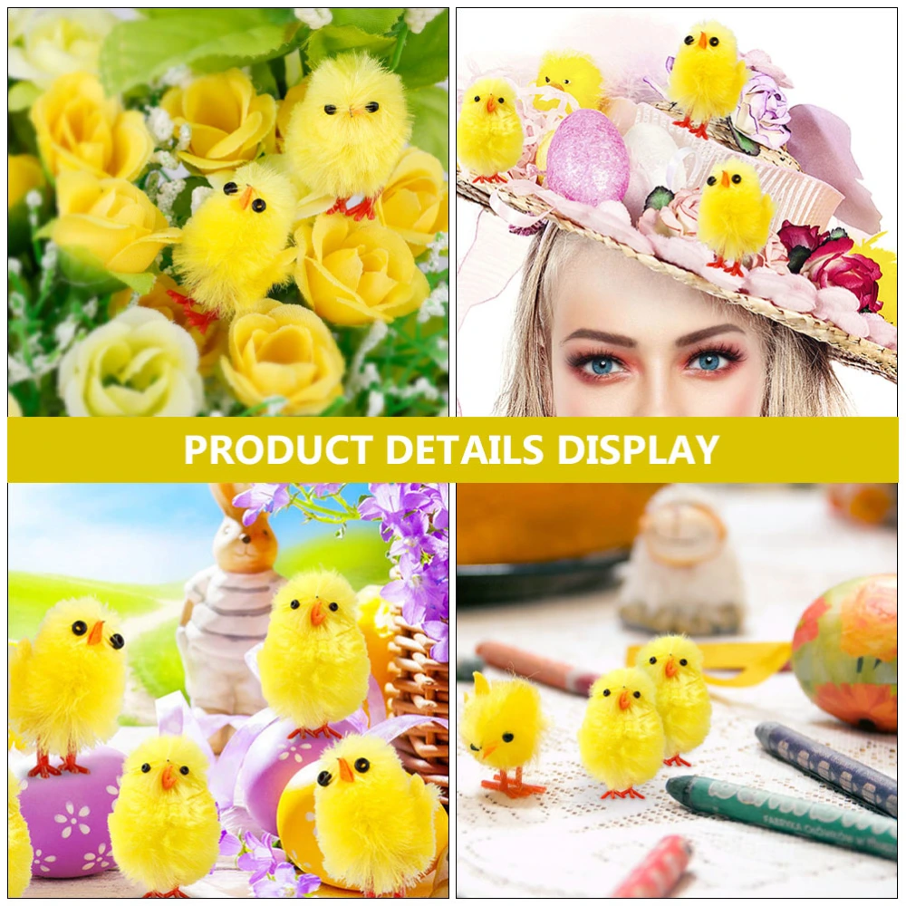 36pcs Mini Easter Chicken Easter Chicken Easter Scene Decoration Party Supply