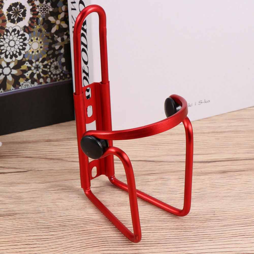 Aluminium Alloy Motorcycle Water Bottle Cage Holder Cycling Kettle Holder Bike Bottle Storage Rack (Red, with 2 Screws)